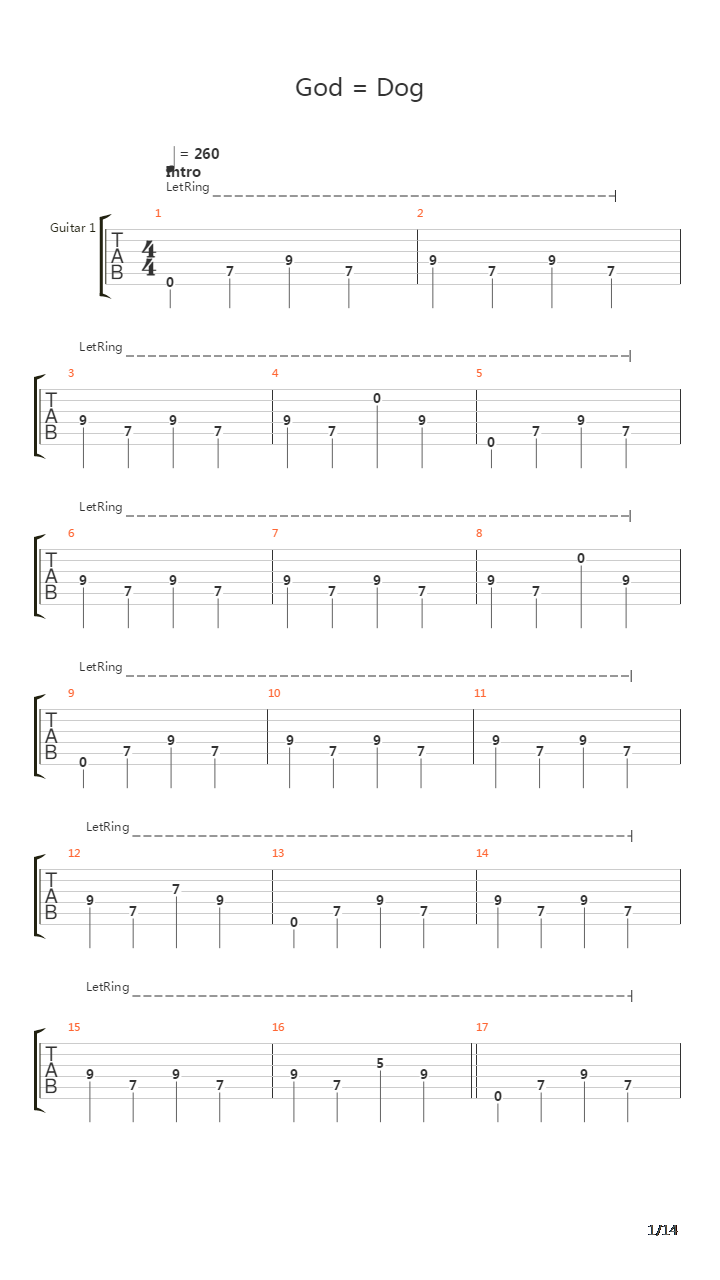 God Dog吉他谱