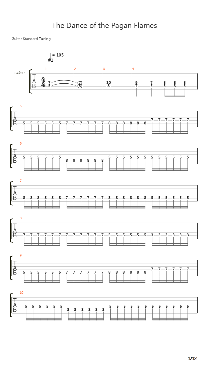 The Dance Of The Pagan Flames吉他谱