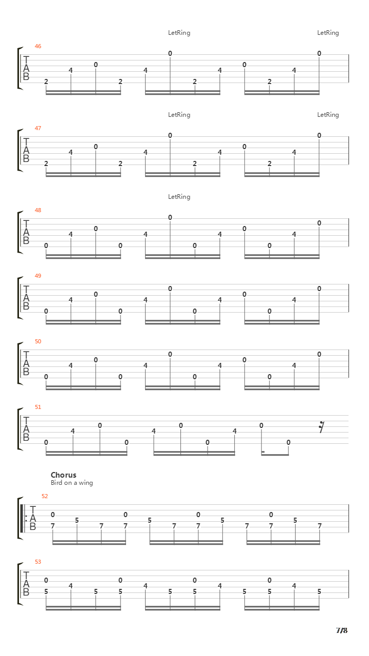 Bird On A Wing吉他谱