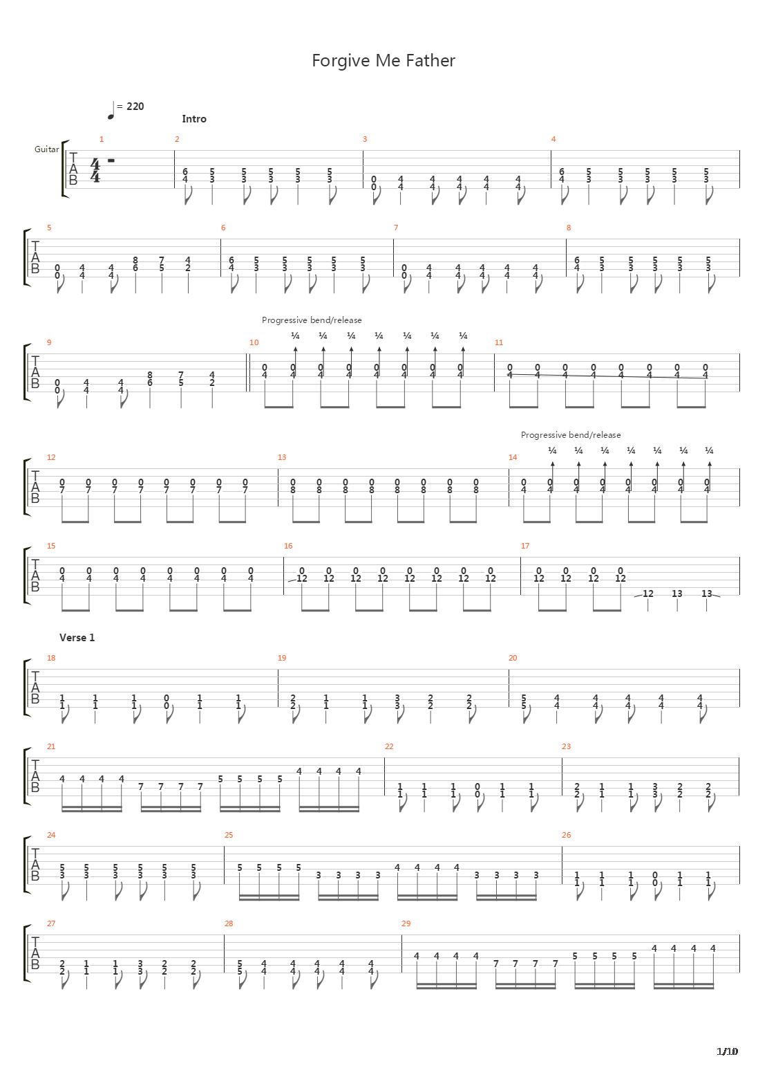 Forgive Me Father吉他谱