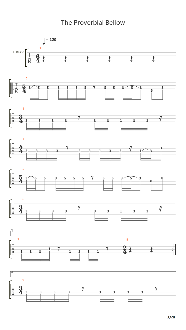 The Proverbial Bellow吉他谱