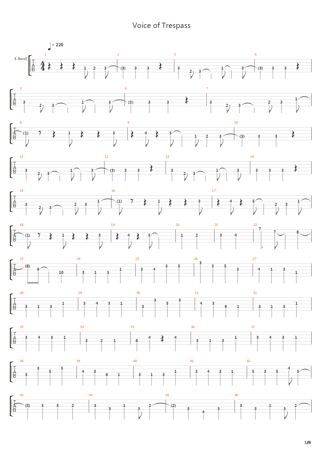 Voice Of Trespass吉他谱