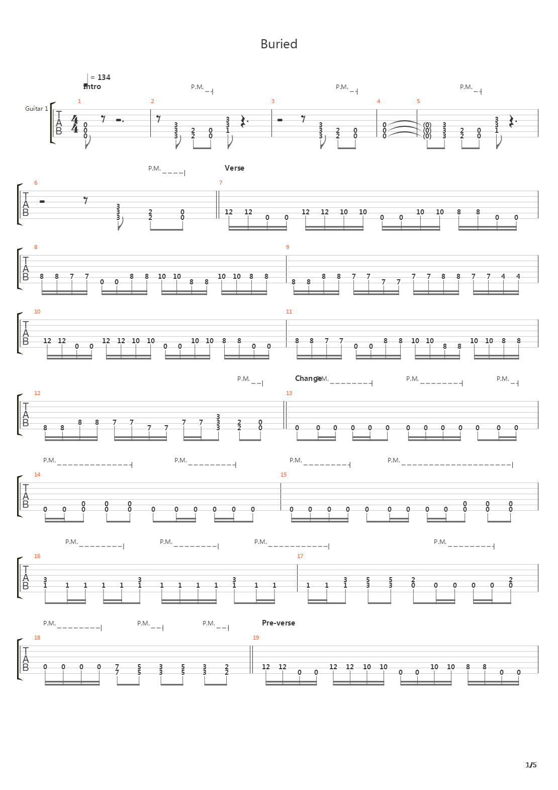 Buried吉他谱