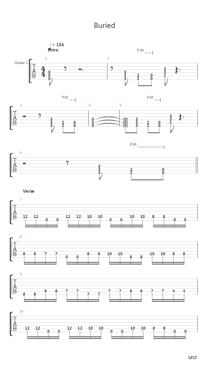 Buried吉他谱