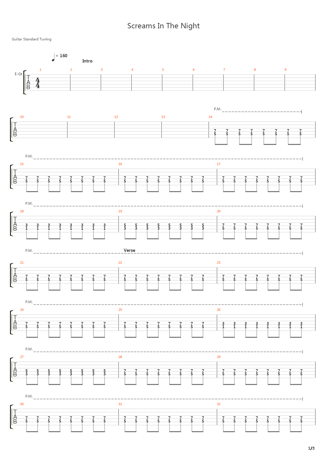 Screams In The Night吉他谱
