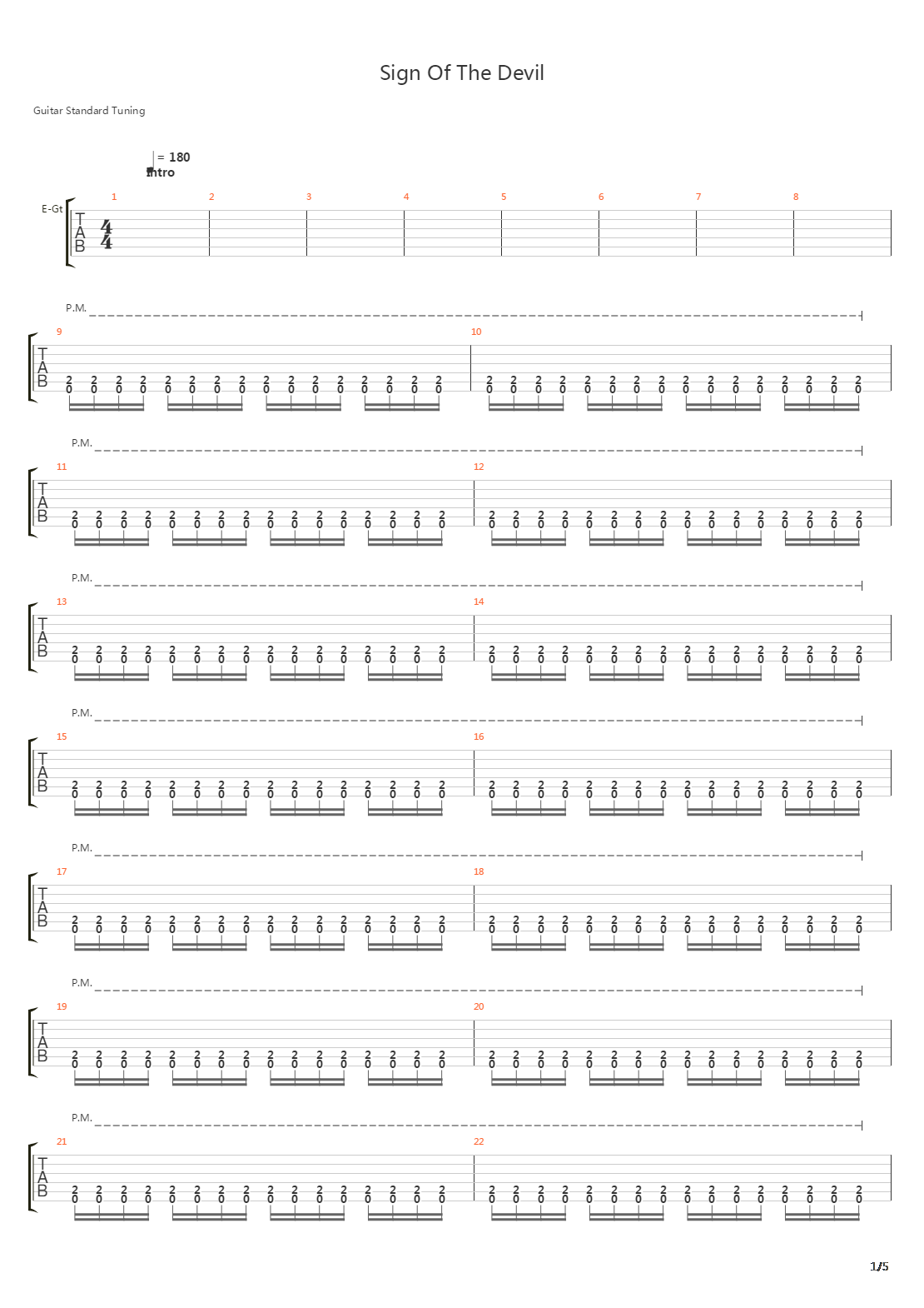 Sign Of The Devil吉他谱