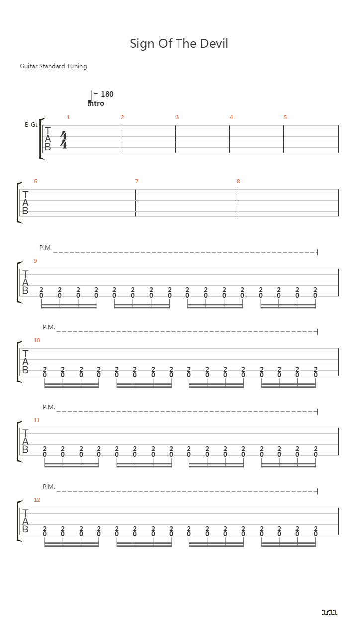 Sign Of The Devil吉他谱