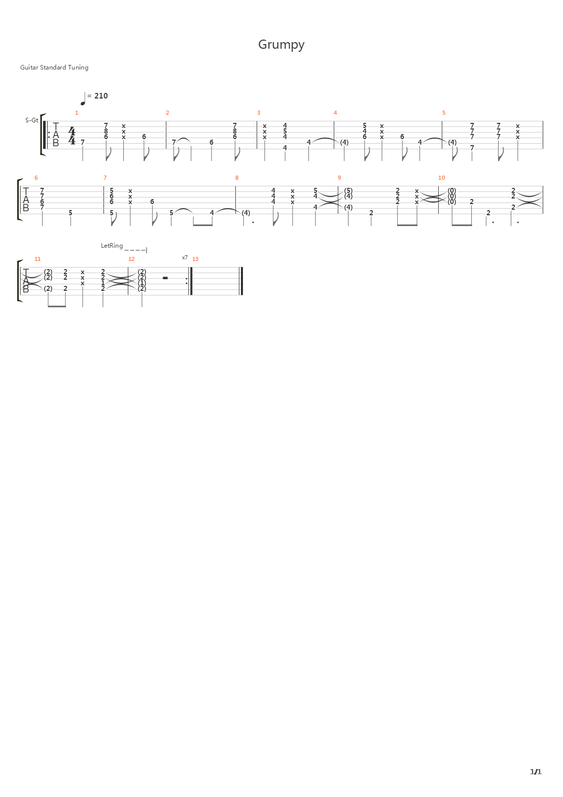 Grumpy吉他谱