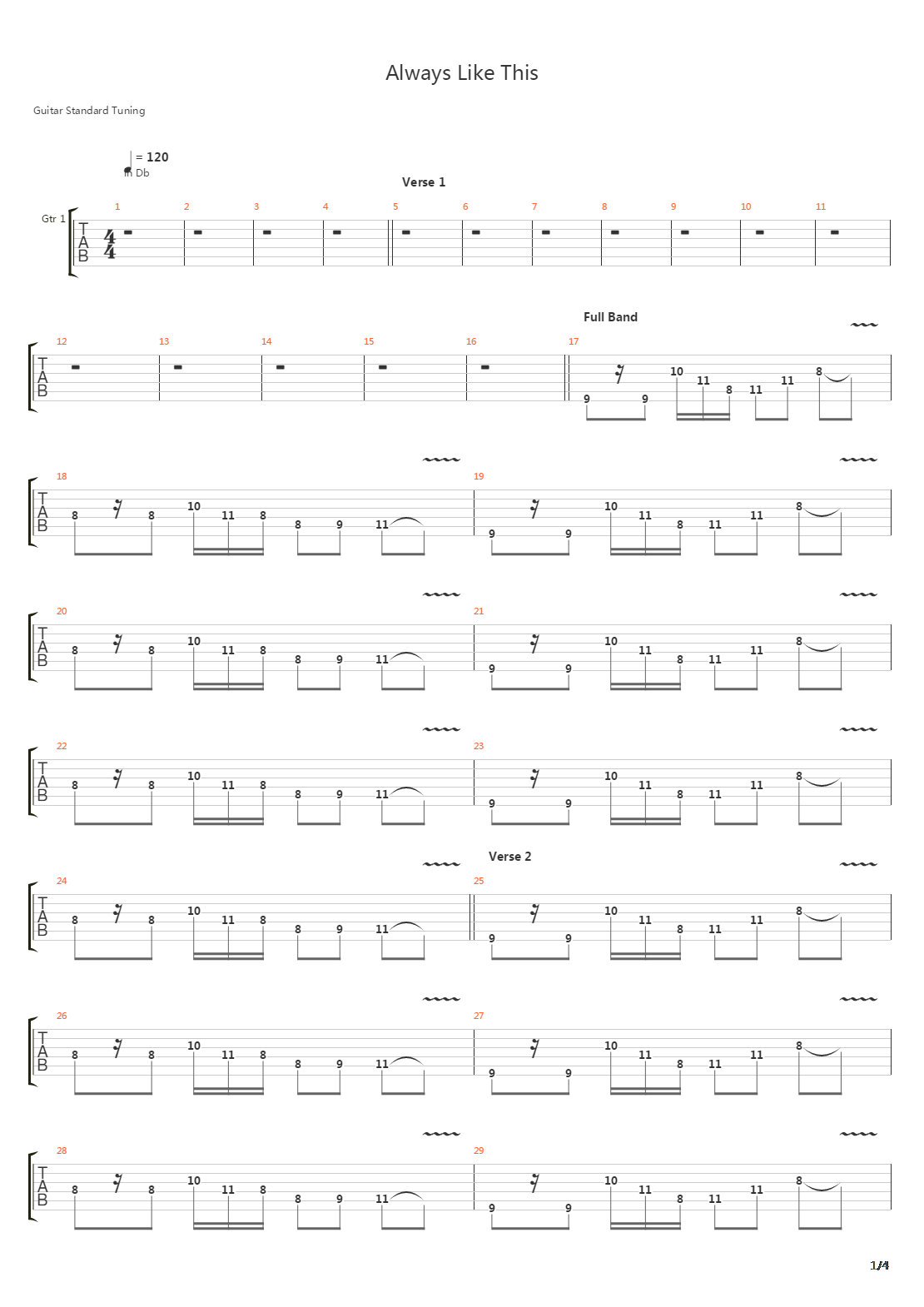 Always Like This吉他谱