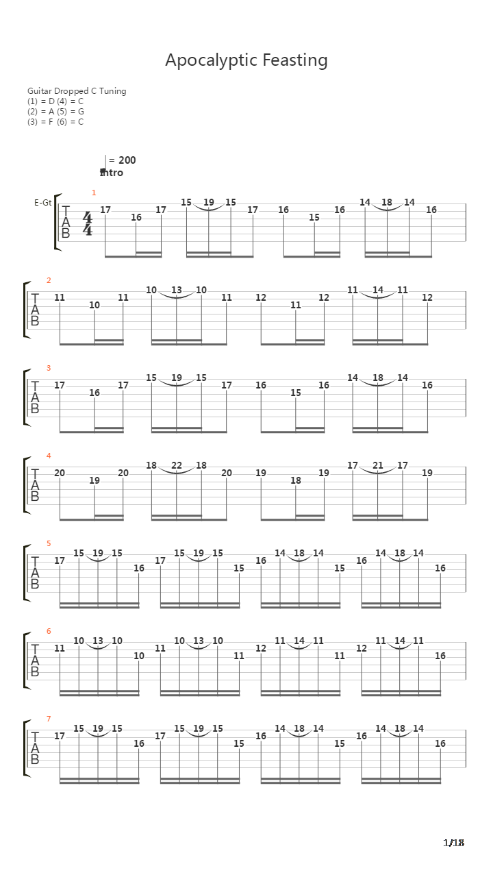 Apocalyptic Feasting吉他谱