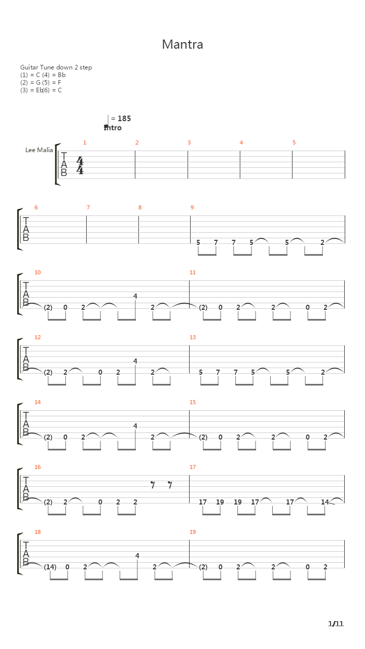 Mantra吉他谱