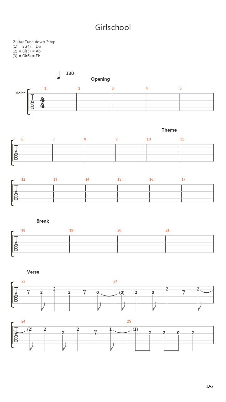 Girlschool吉他谱