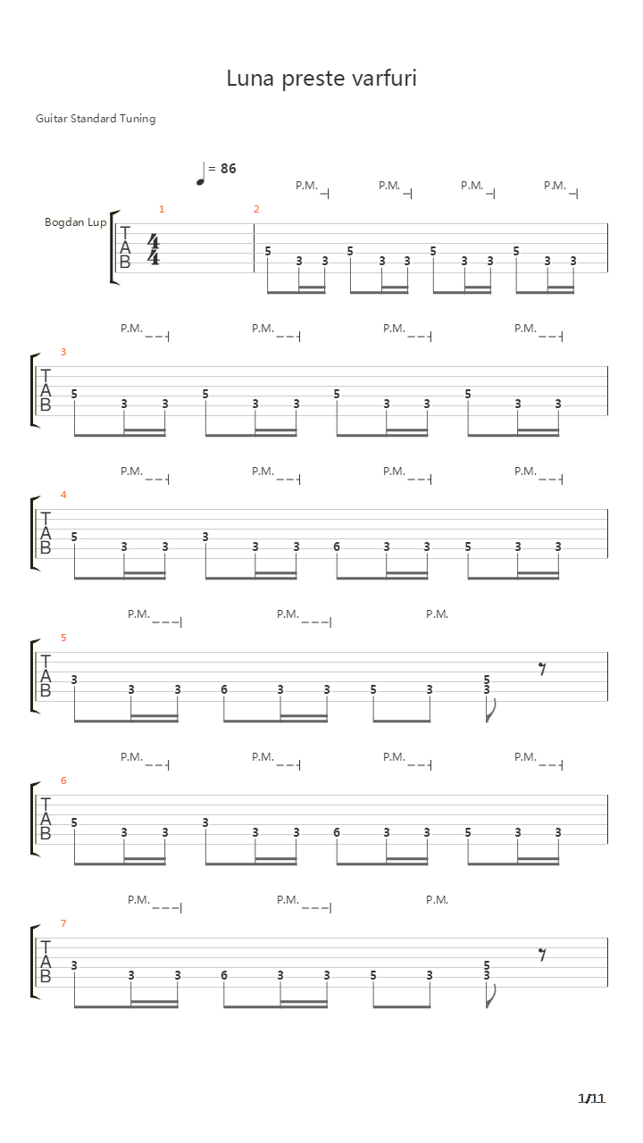 Luna Peste Varfuri吉他谱
