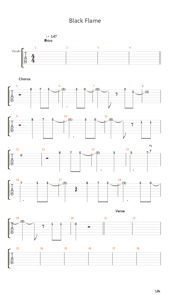 Black Flame吉他谱