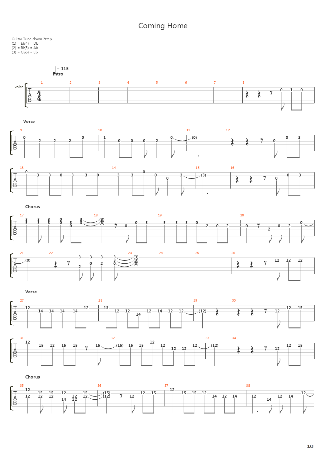 Coming Home吉他谱