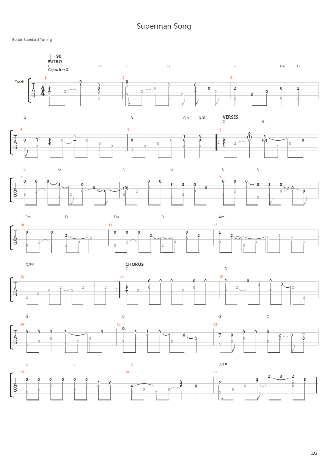 Supermans Song吉他谱