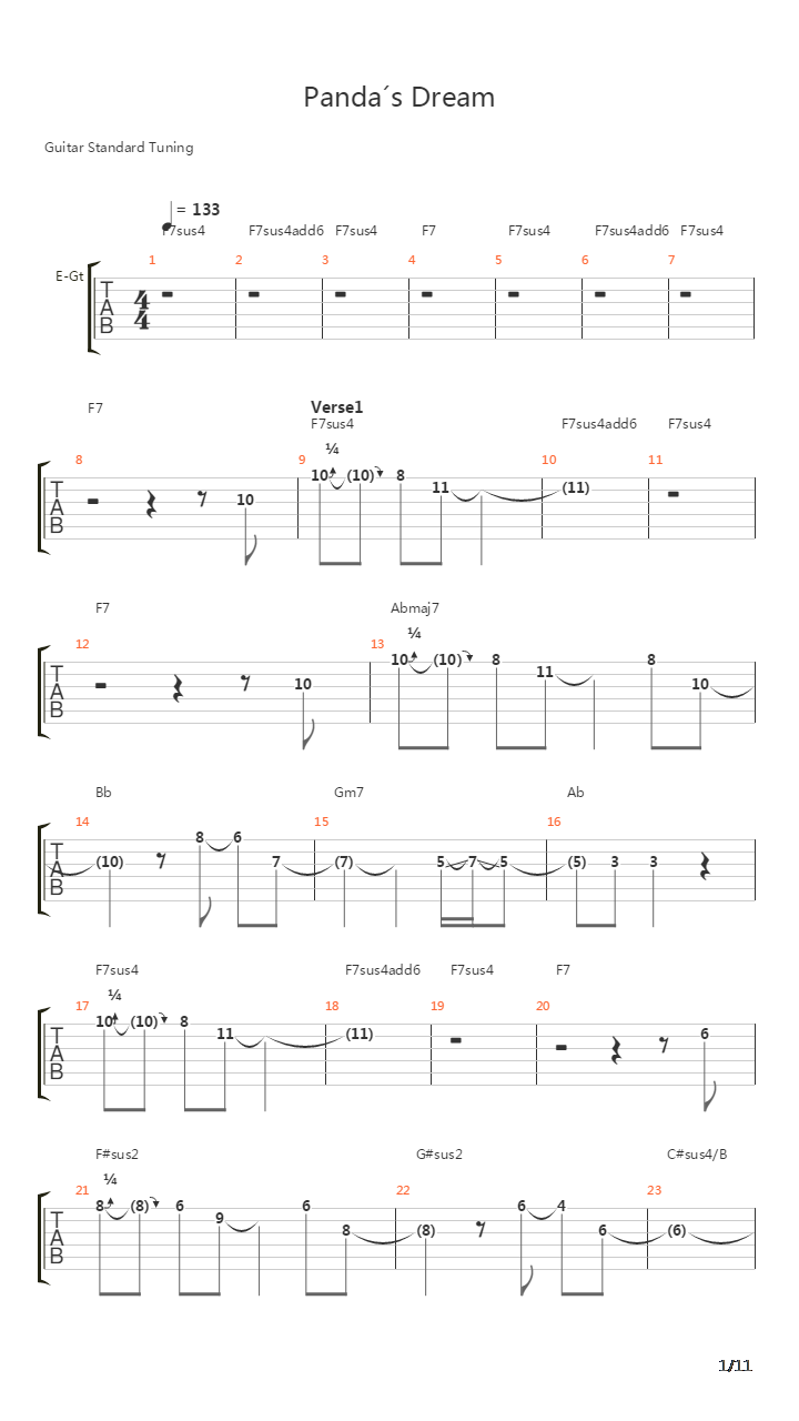 Pandas Dream吉他谱