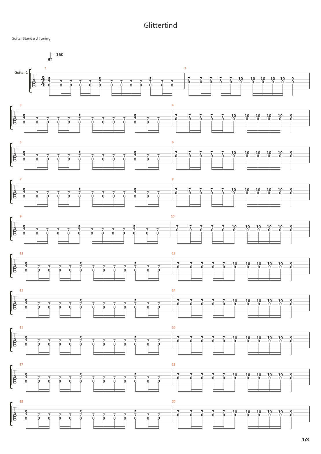 Glittertind吉他谱