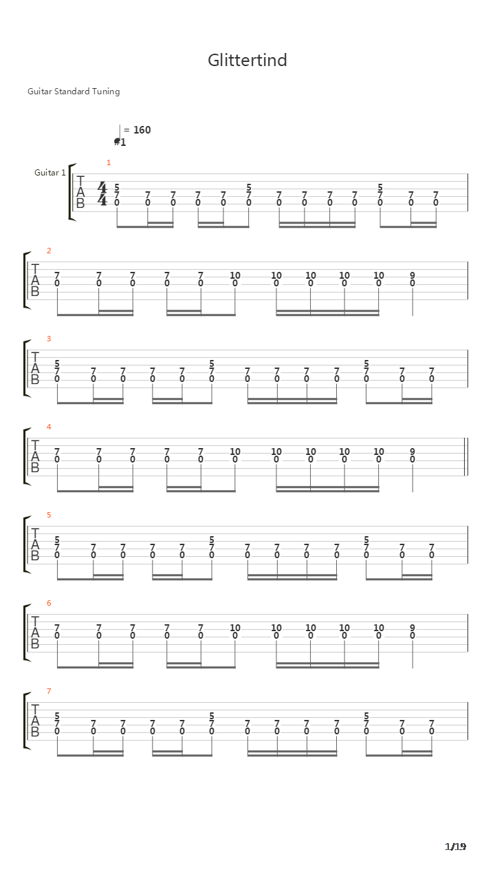 Glittertind吉他谱