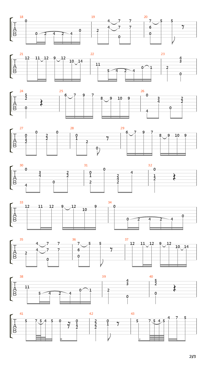 Opus 11 No 10吉他谱