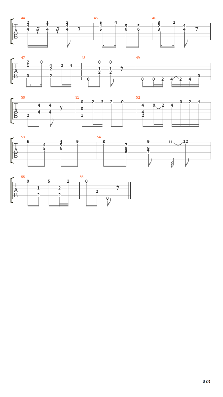 Opus 11 No 10吉他谱