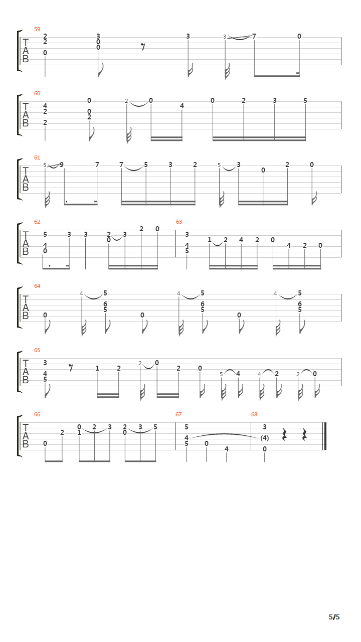 Opus 13 No 11吉他谱