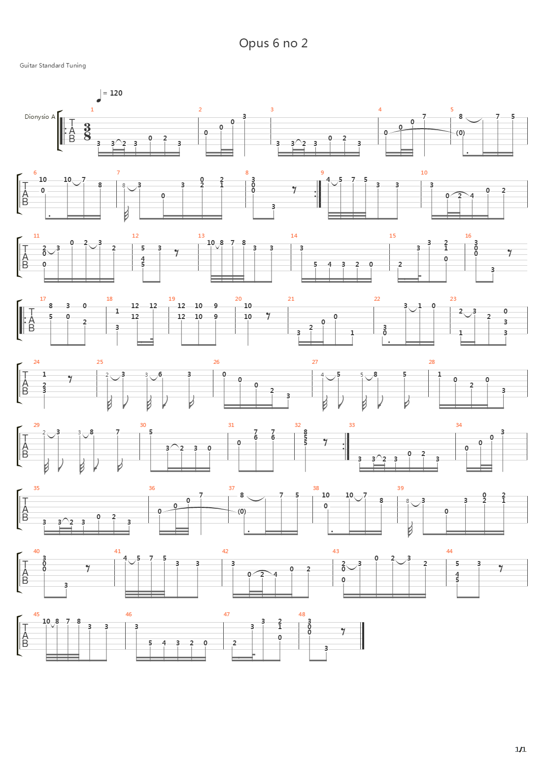 Opus 6 No 2吉他谱