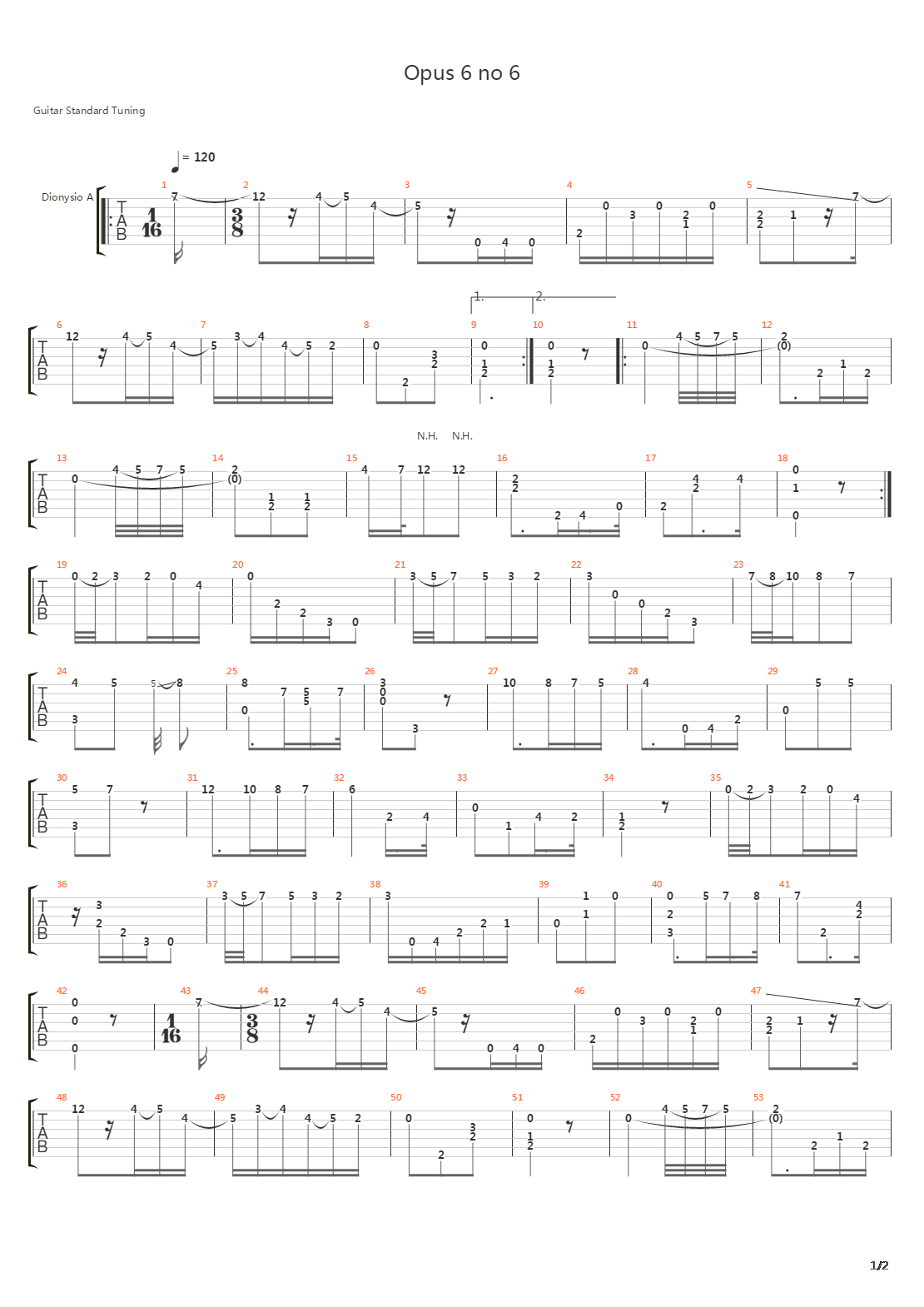 Opus 6 No 6吉他谱