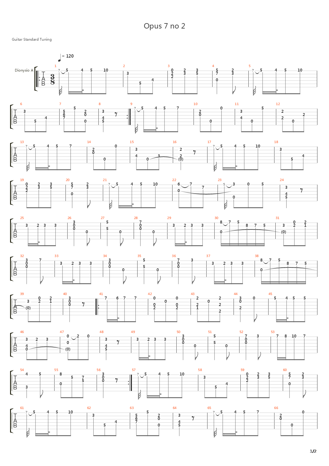 Opus 7 No 2吉他谱