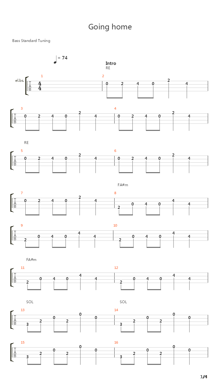Going Home吉他谱