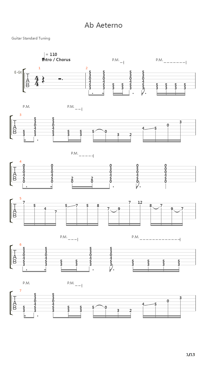 Ab Aeterno吉他谱