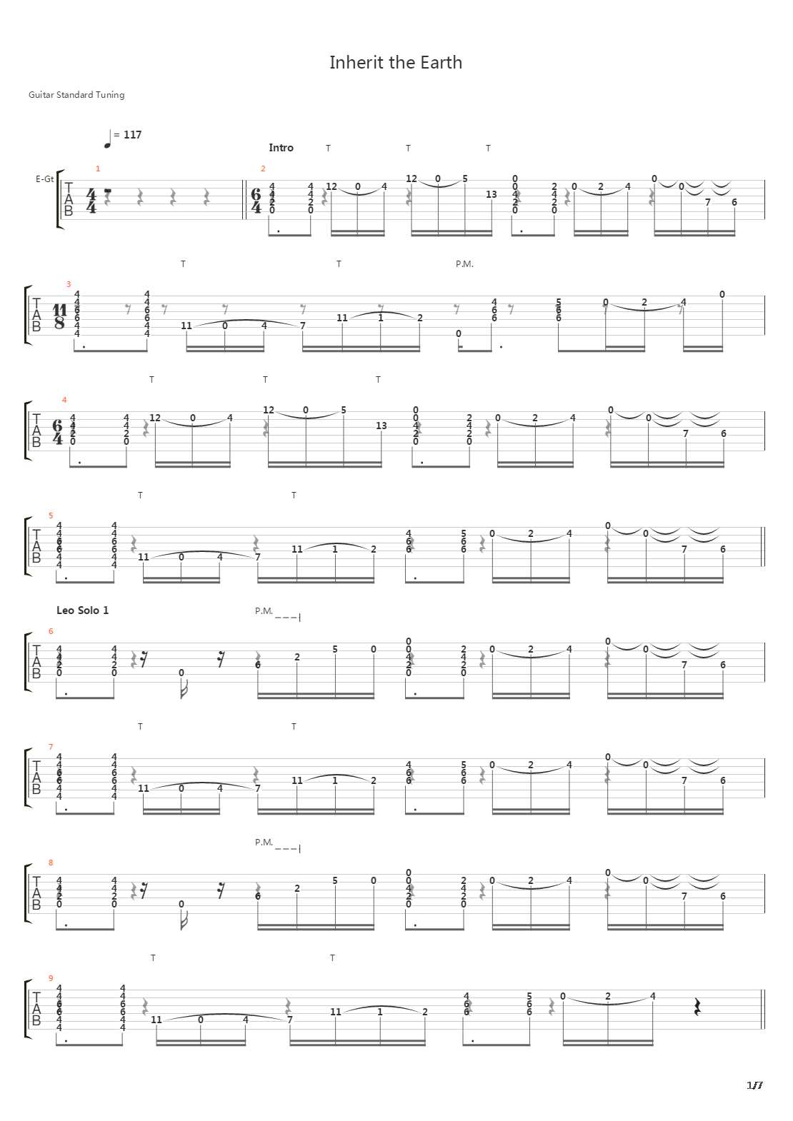 Inherit The Earth吉他谱
