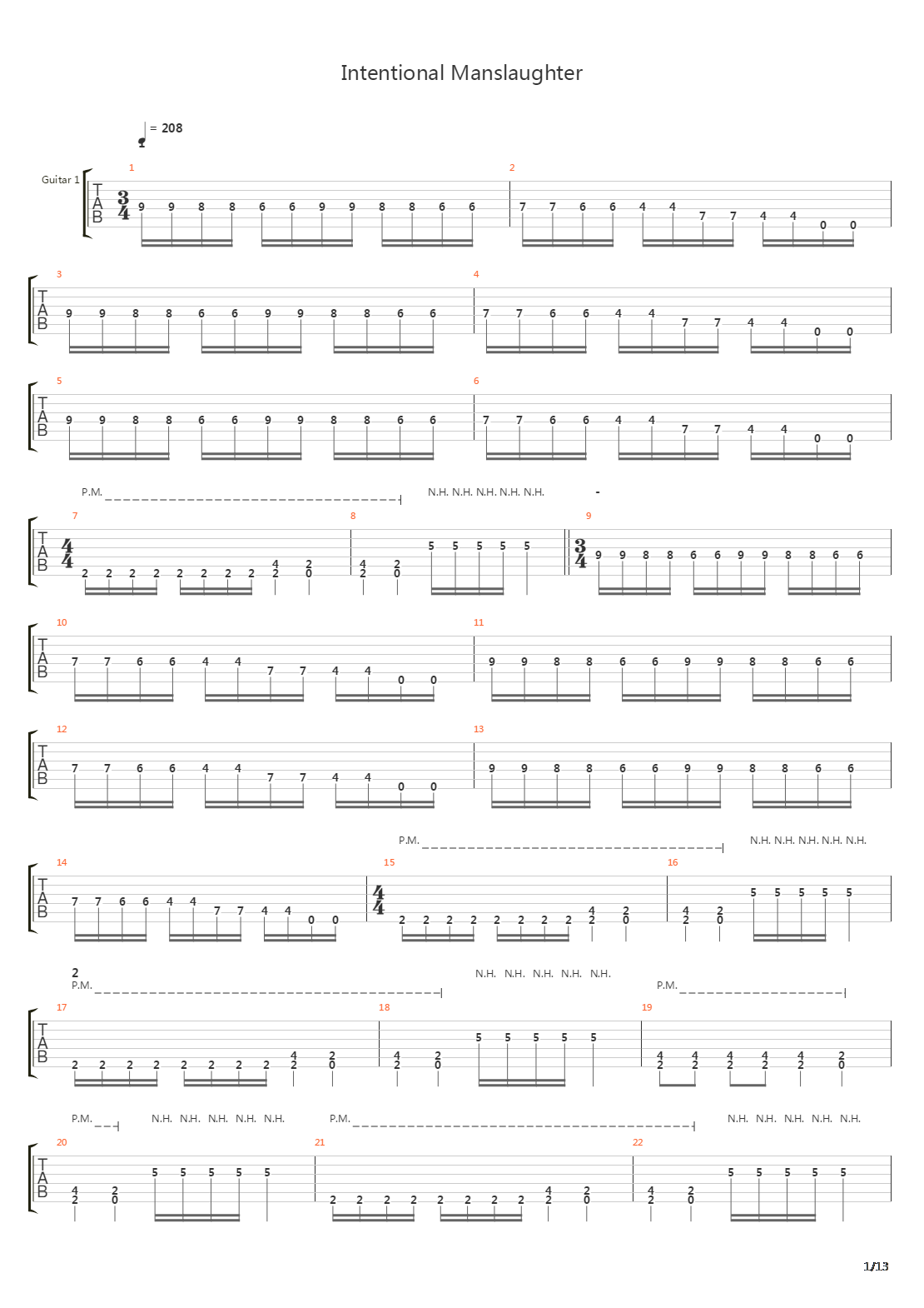 Intentional Manslaughter吉他谱