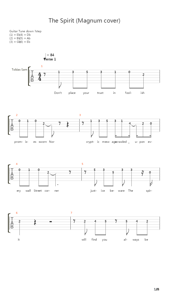 The Spirit吉他谱