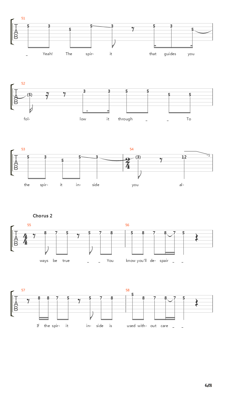 The Spirit吉他谱