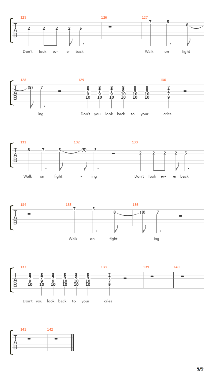 Walk On Fighting吉他谱