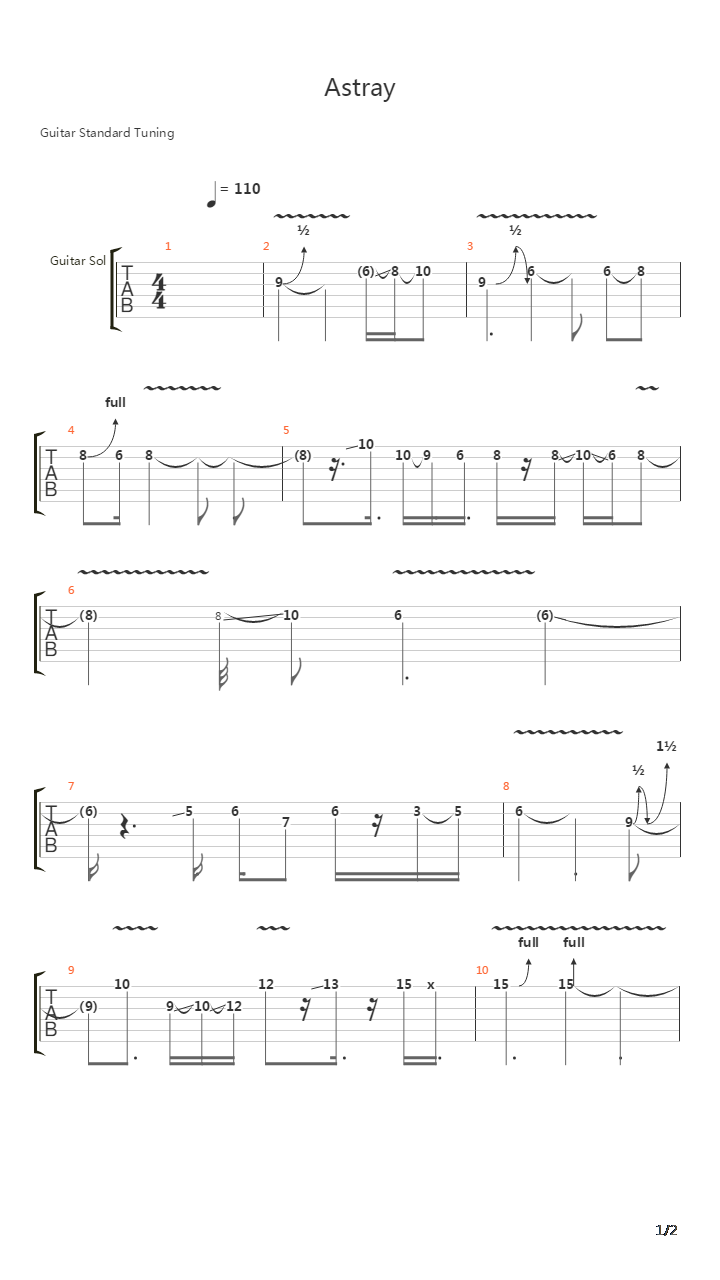 Astray吉他谱