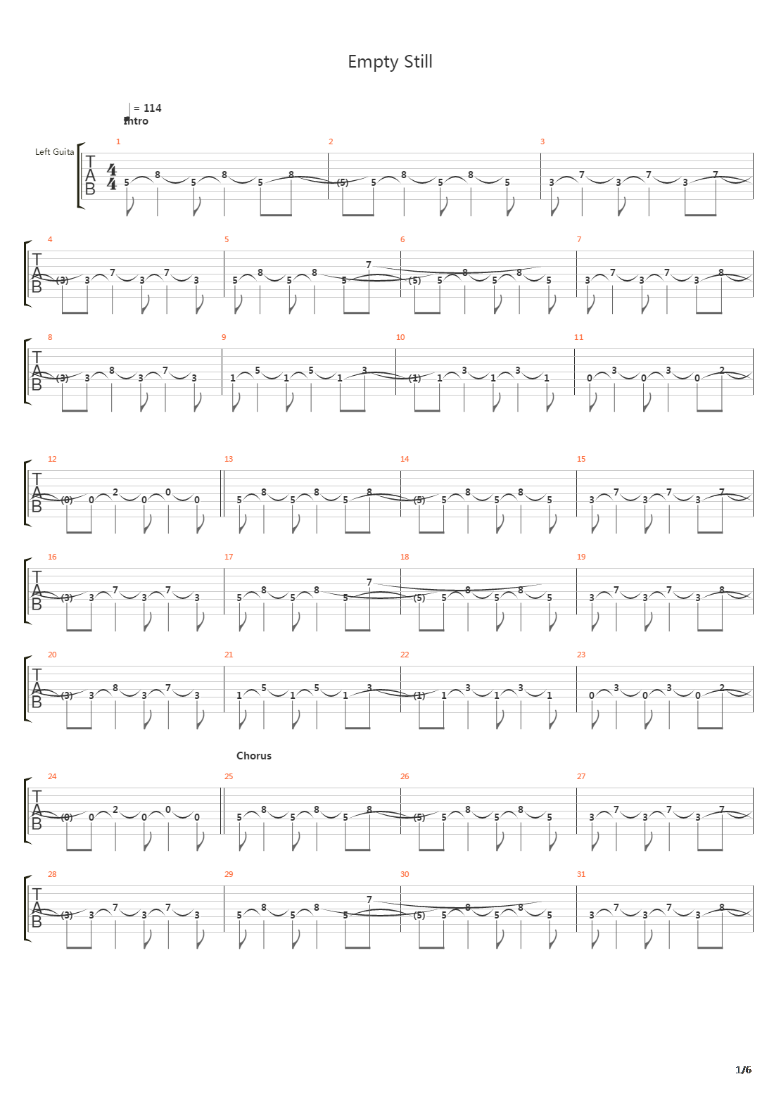 Empty Still吉他谱