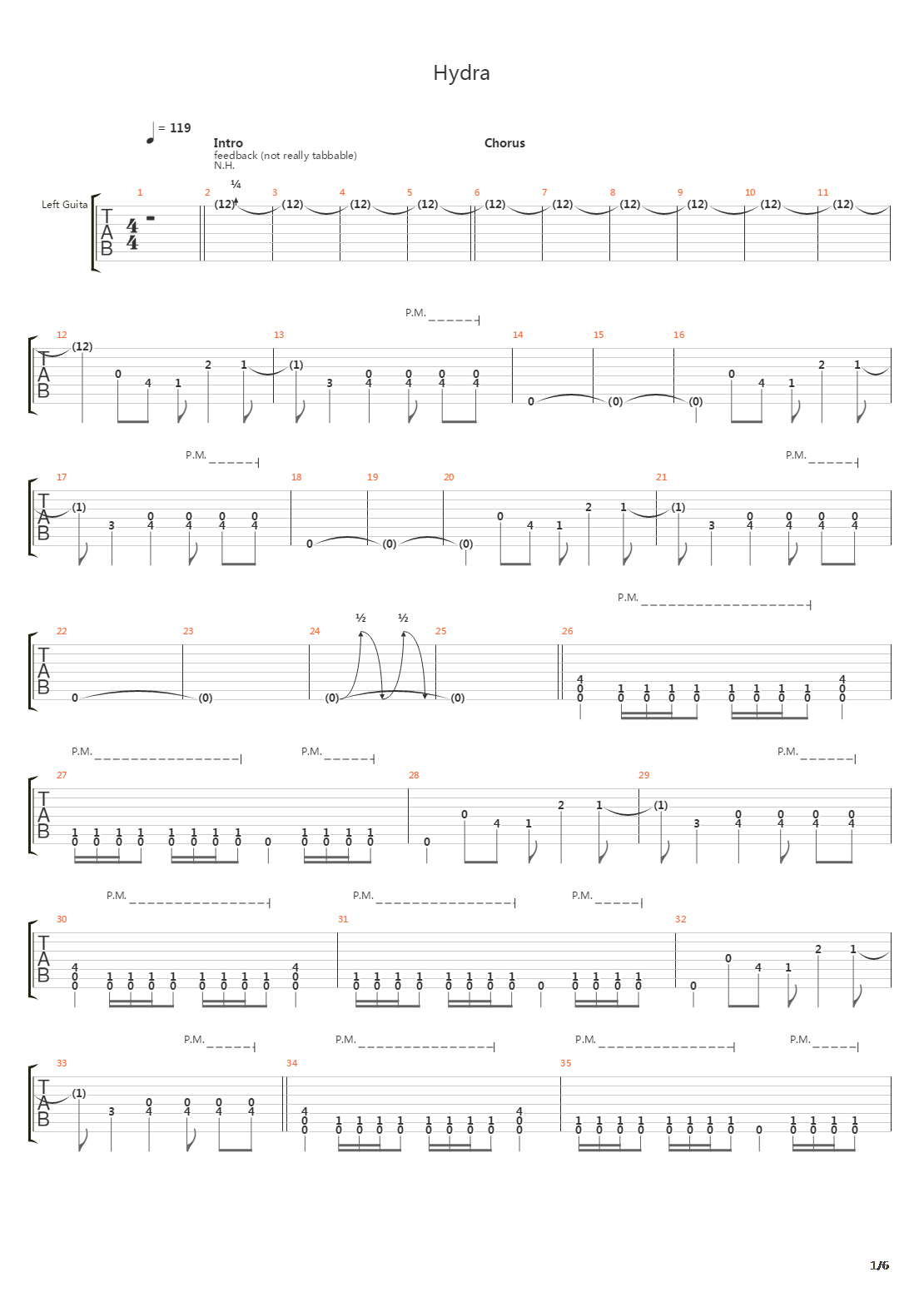 Hydra吉他谱