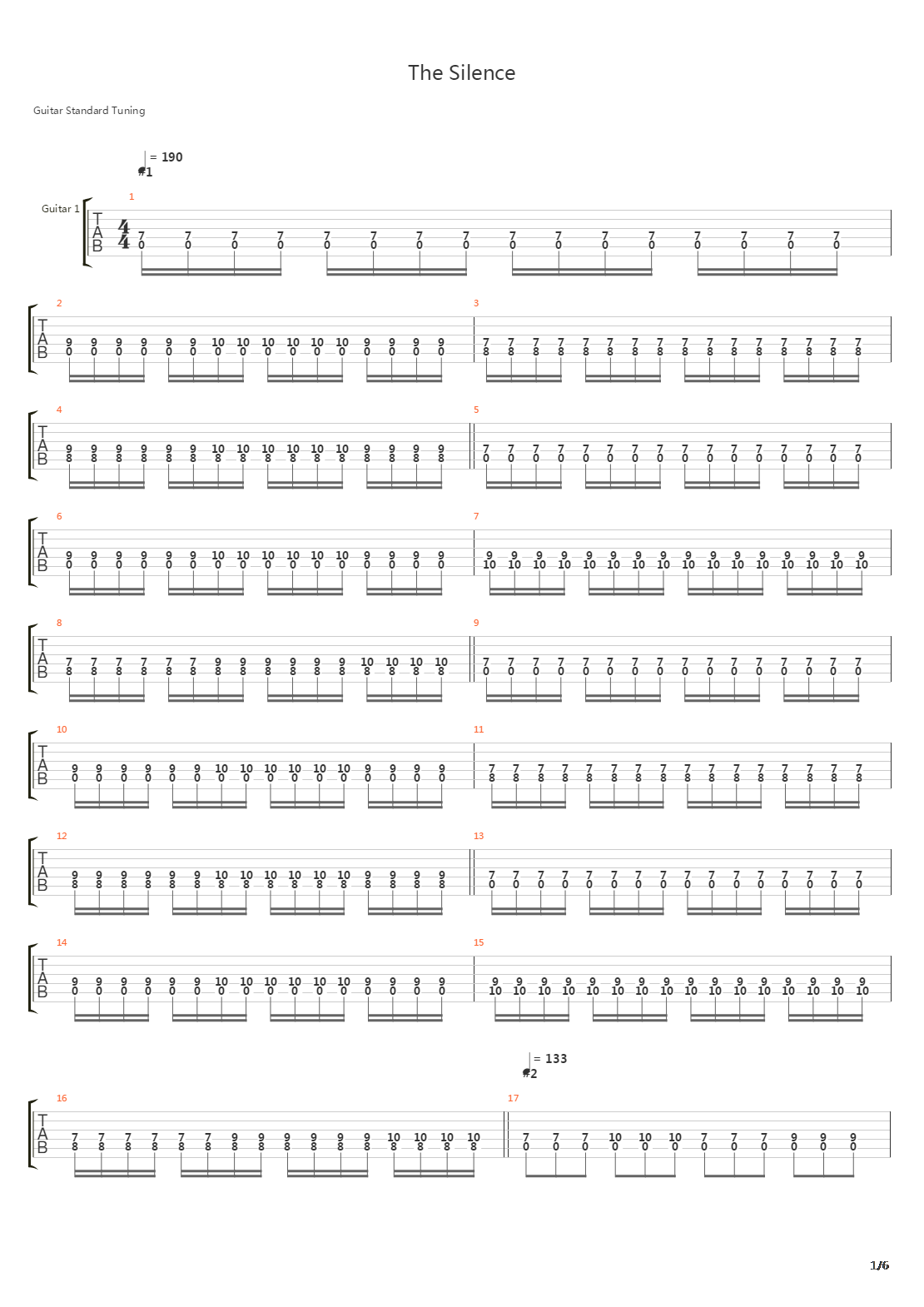 The Silence吉他谱