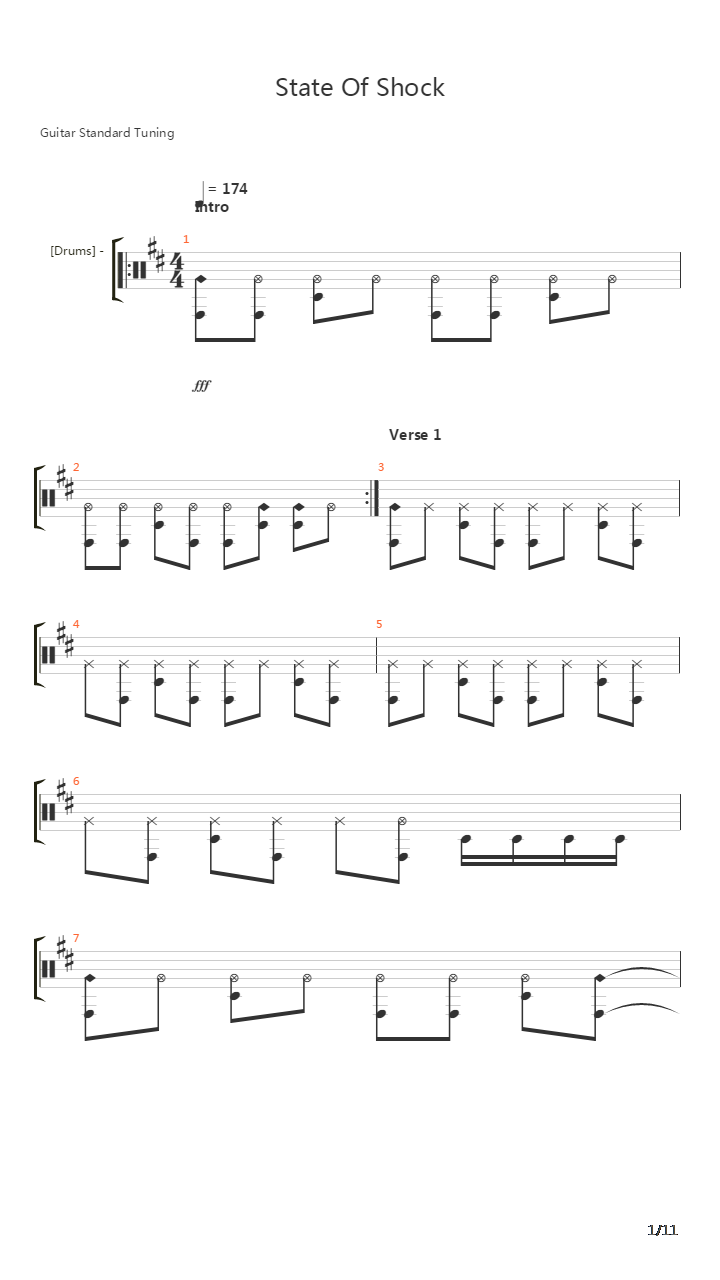 State Of Shock吉他谱