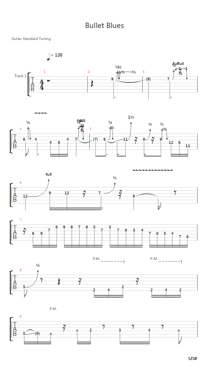 Bullet Blues吉他谱