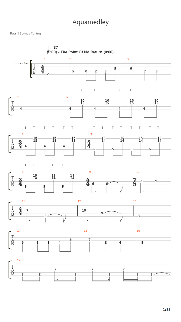 Aquamedley吉他谱
