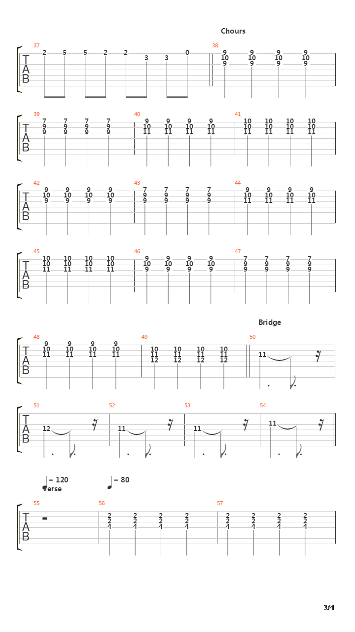 Private Parts吉他谱