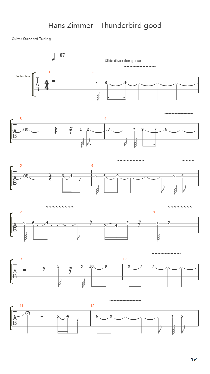 Thunderbird吉他谱