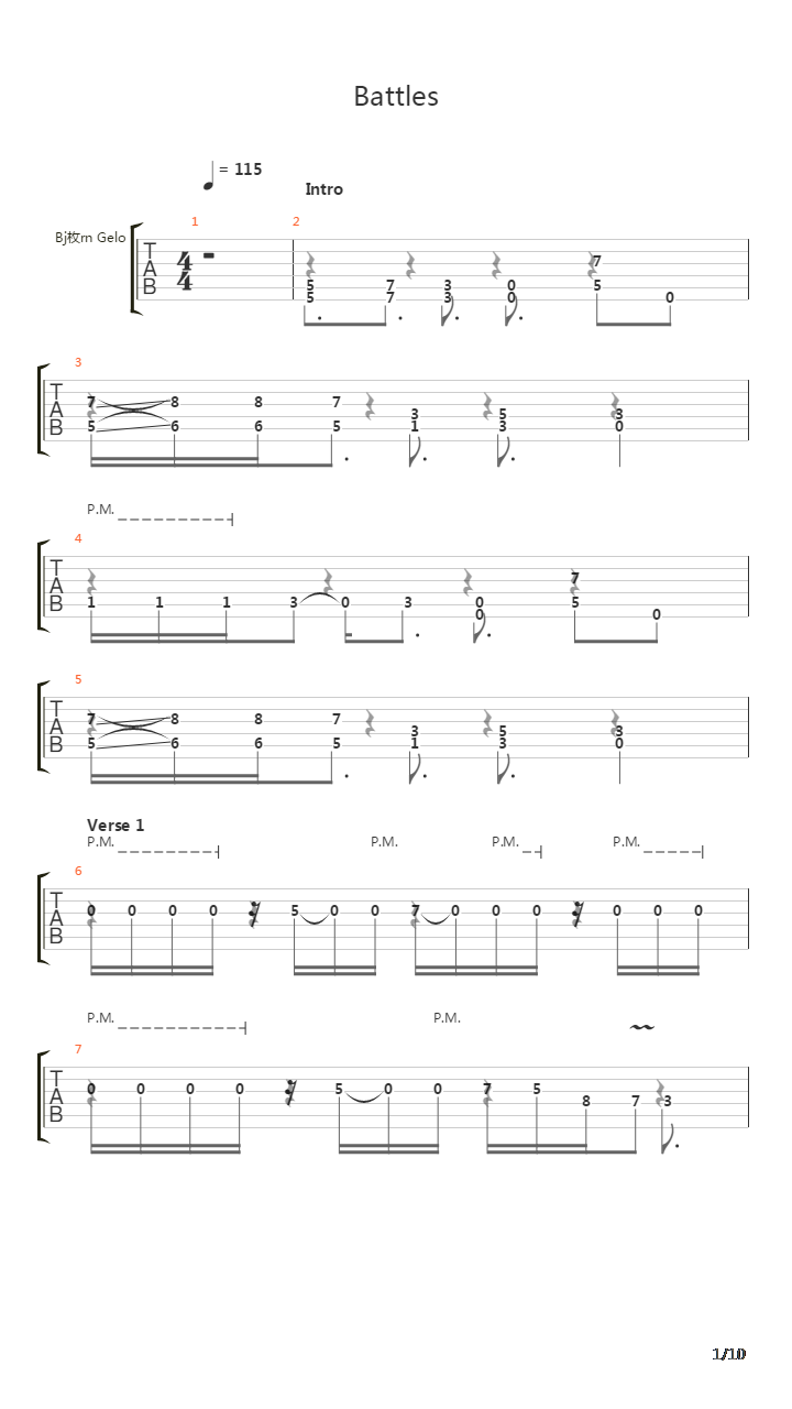 Battles吉他谱