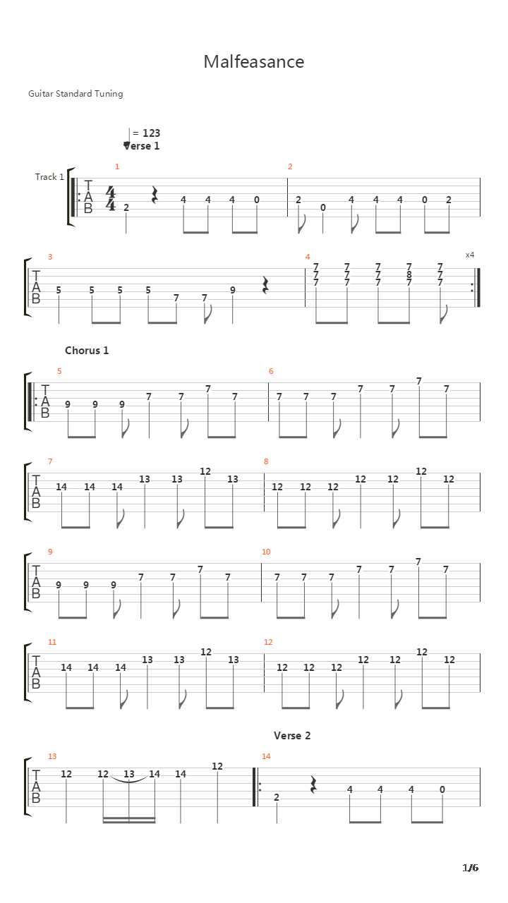 Malfeasance吉他谱
