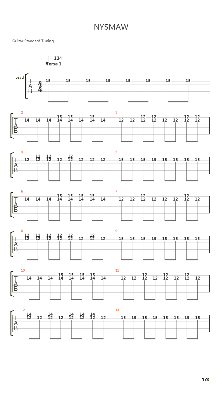Nysmaw吉他谱