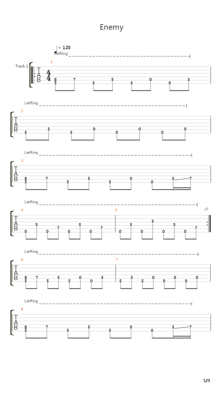Enemy吉他谱