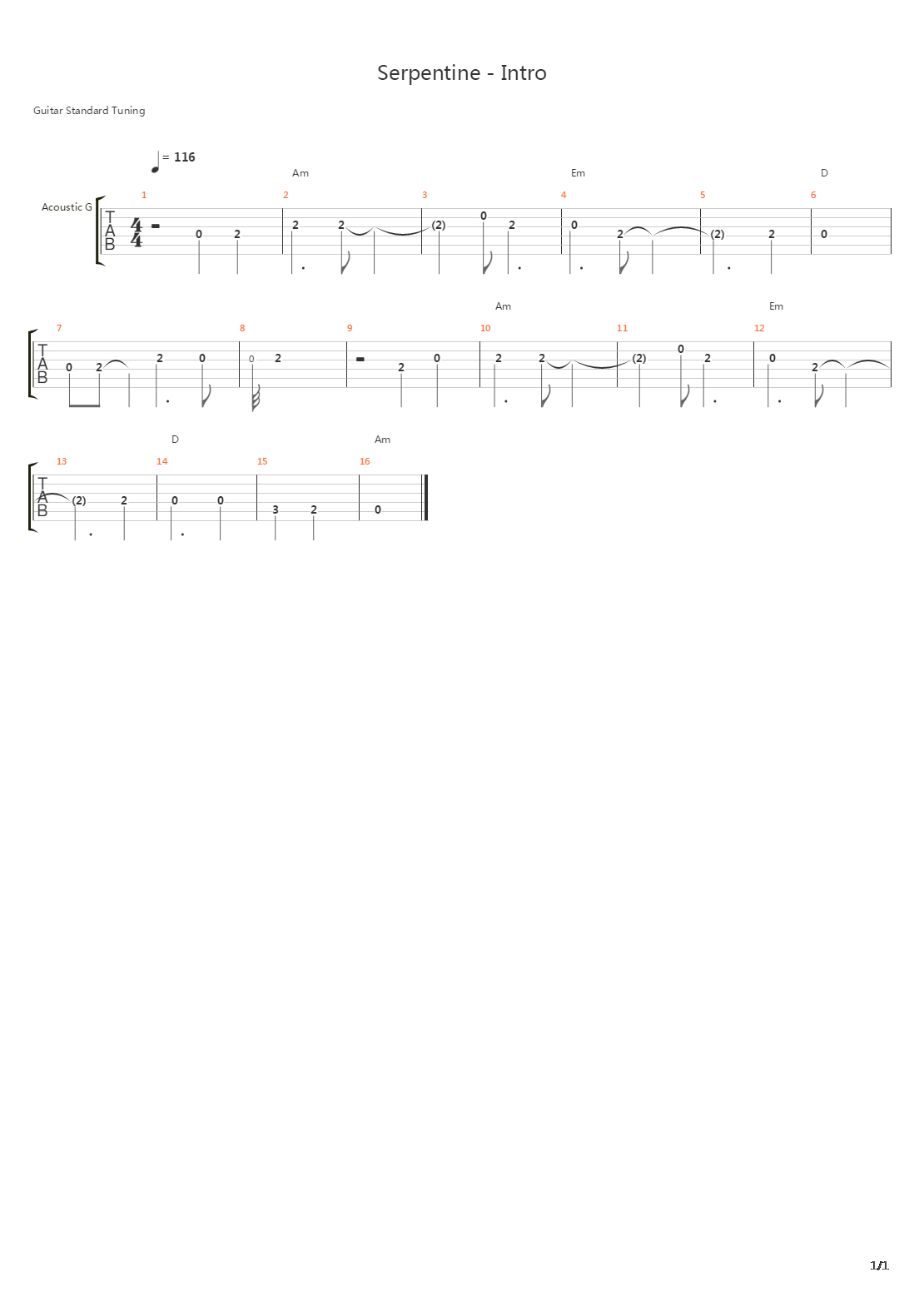 Serpentine吉他谱